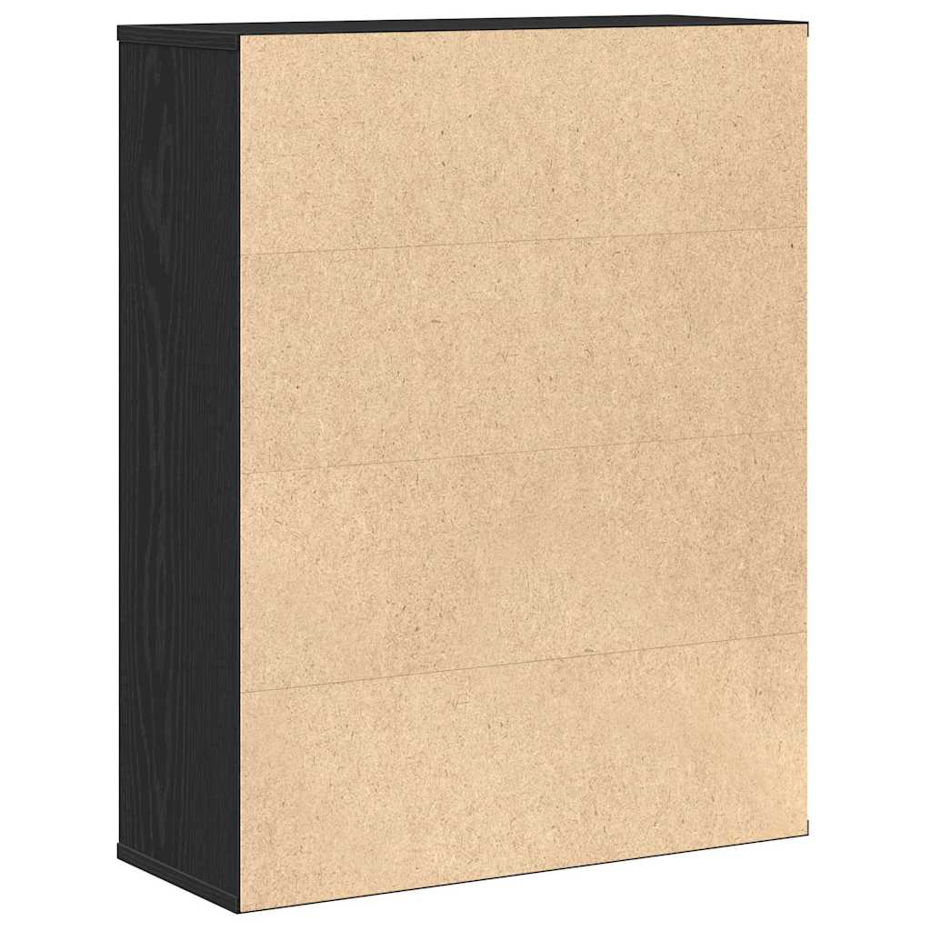 Libreria Rovere Nero 60x24x76,5 cm in Legno Multistrato