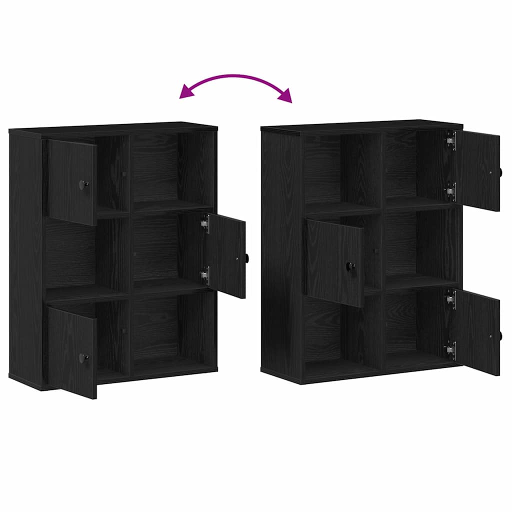 Libreria Rovere Nero 60x24x76,5 cm in Legno Multistrato