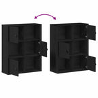 Libreria Rovere Nero 60x24x76,5 cm in Legno Multistrato