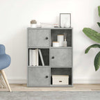 Libreria Grigio Cemento 60x24x76,5 cm in Legno Multistrato
