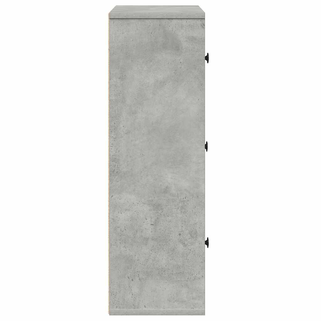 Libreria Grigio Cemento 60x24x76,5 cm in Legno Multistrato