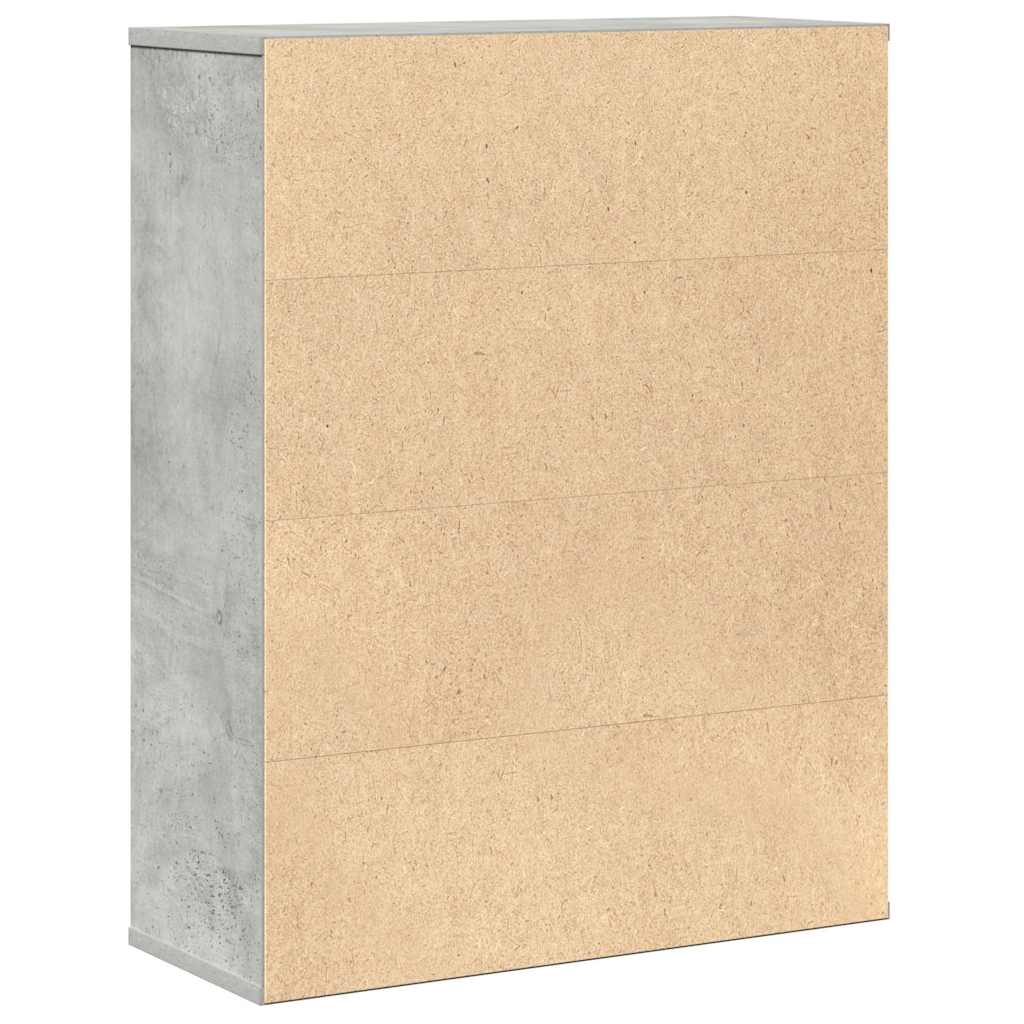 Libreria Grigio Cemento 60x24x76,5 cm in Legno Multistrato