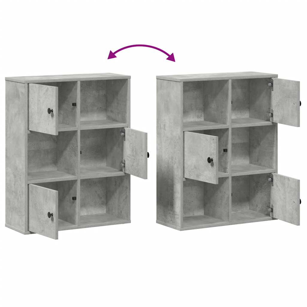 Libreria Grigio Cemento 60x24x76,5 cm in Legno Multistrato