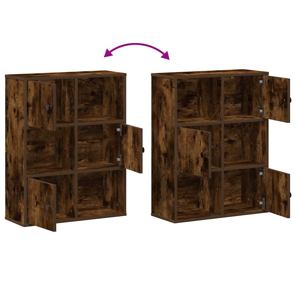 Libreria Rovere Fumo 60x24x76,5 cm in Legno Multistrato