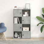 Libreria Grigio Cemento 60x24x101,5 cm in Legno Multistrato