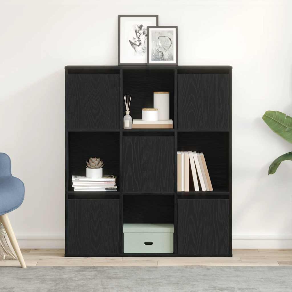 Libreria Rovere Nero 89x24x101,5 cm in Legno Multistrato