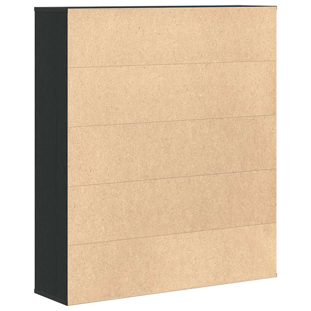 Libreria Rovere Nero 89x24x101,5 cm in Legno Multistrato