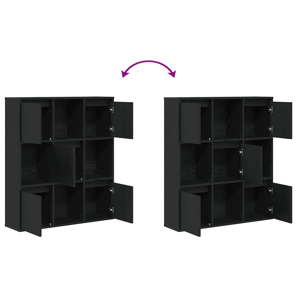 Libreria Rovere Nero 89x24x101,5 cm in Legno Multistrato