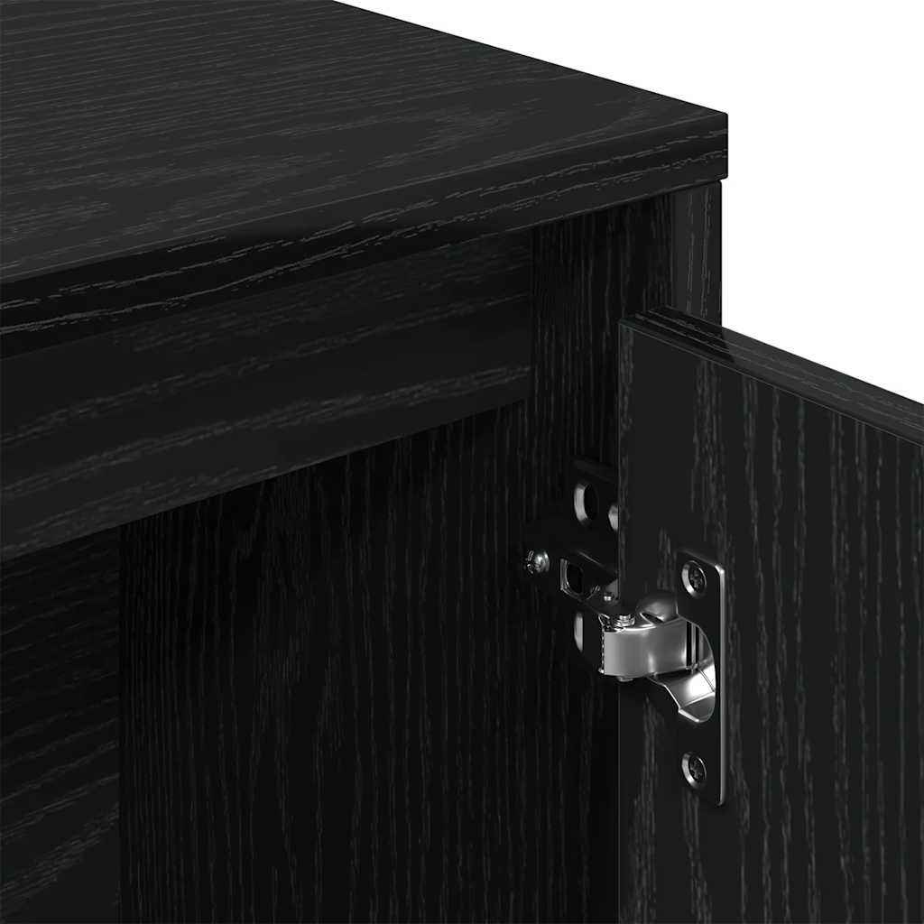 Libreria Rovere Nero 89x24x101,5 cm in Legno Multistrato