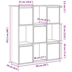 Libreria Rovere Nero 89x24x101,5 cm in Legno Multistrato