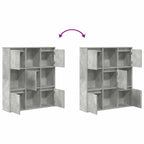 Libreria Grigio Cemento 89x24x101,5 cm in Legno Multistrato