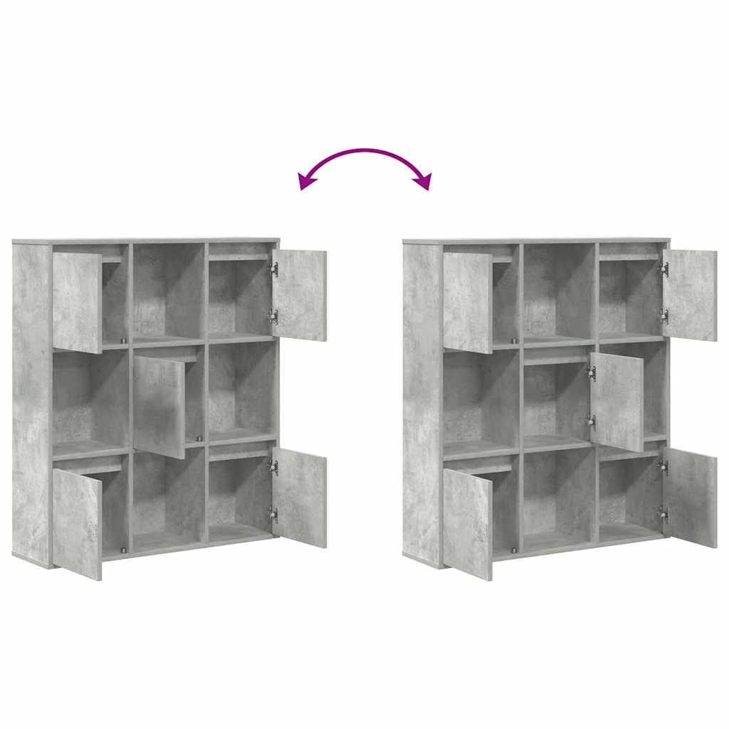 Libreria Grigio Cemento 89x24x101,5 cm in Legno Multistrato