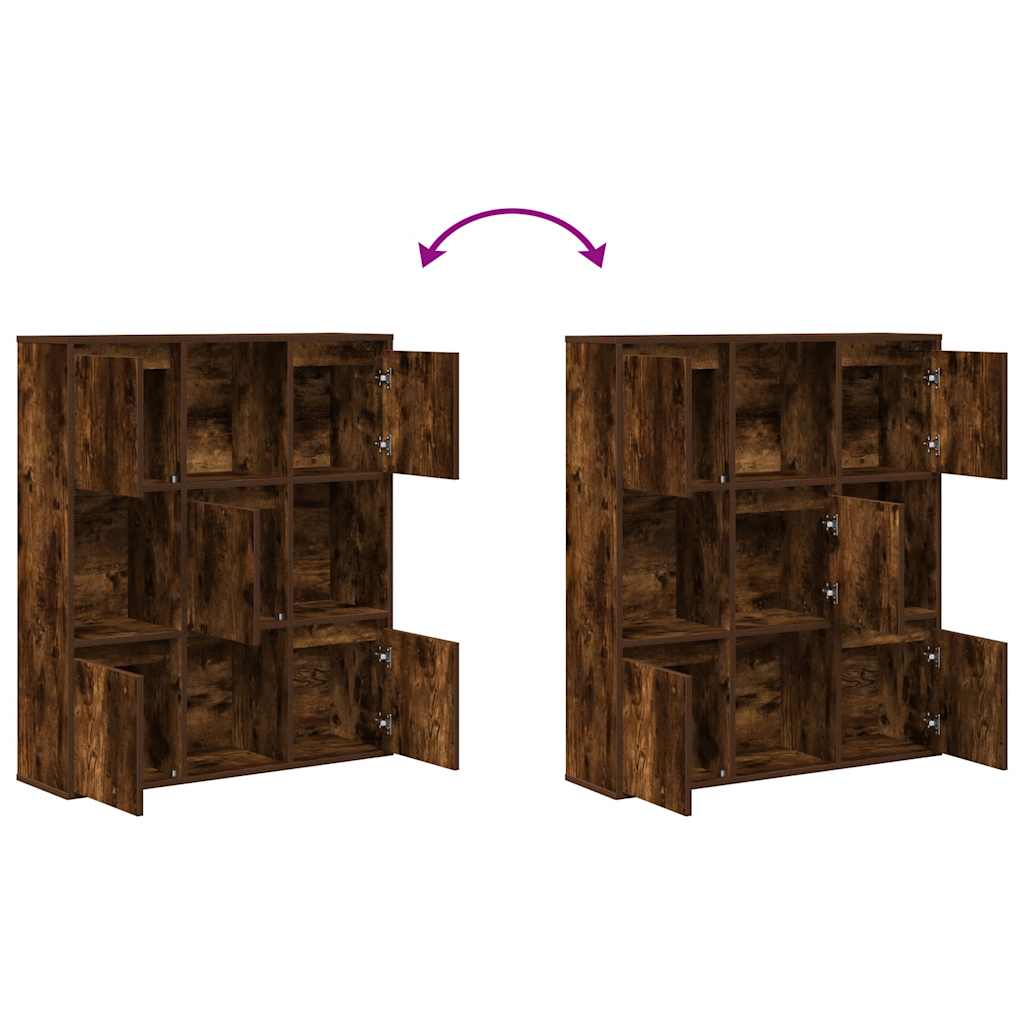 Libreria Rovere Fumo 89x24x101,5 cm in Legno Multistrato