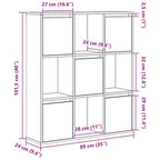 Libreria Rovere Fumo 89x24x101,5 cm in Legno Multistrato