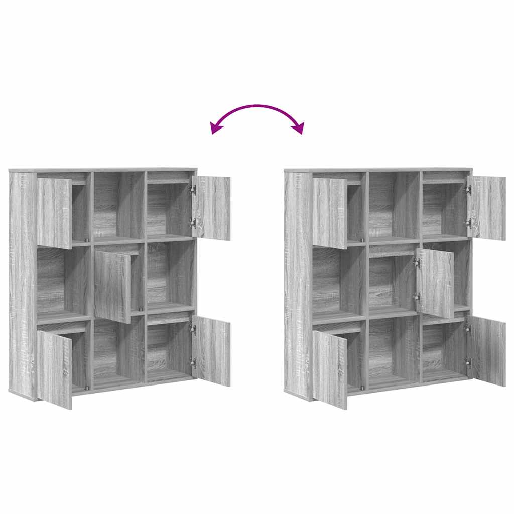 Libreria Grigio Sonoma 89x24x101,5 cm in Legno Multistrato