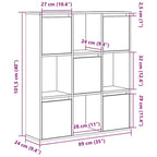 Libreria Grigio Sonoma 89x24x101,5 cm in Legno Multistrato