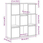 Libreria Legno Vecchio 89x24x101,5 cm in Legno Multistrato