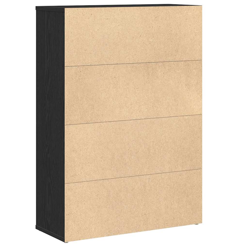 Libreria Rovere Nero 60x24x85 cm in Legno Multistrato