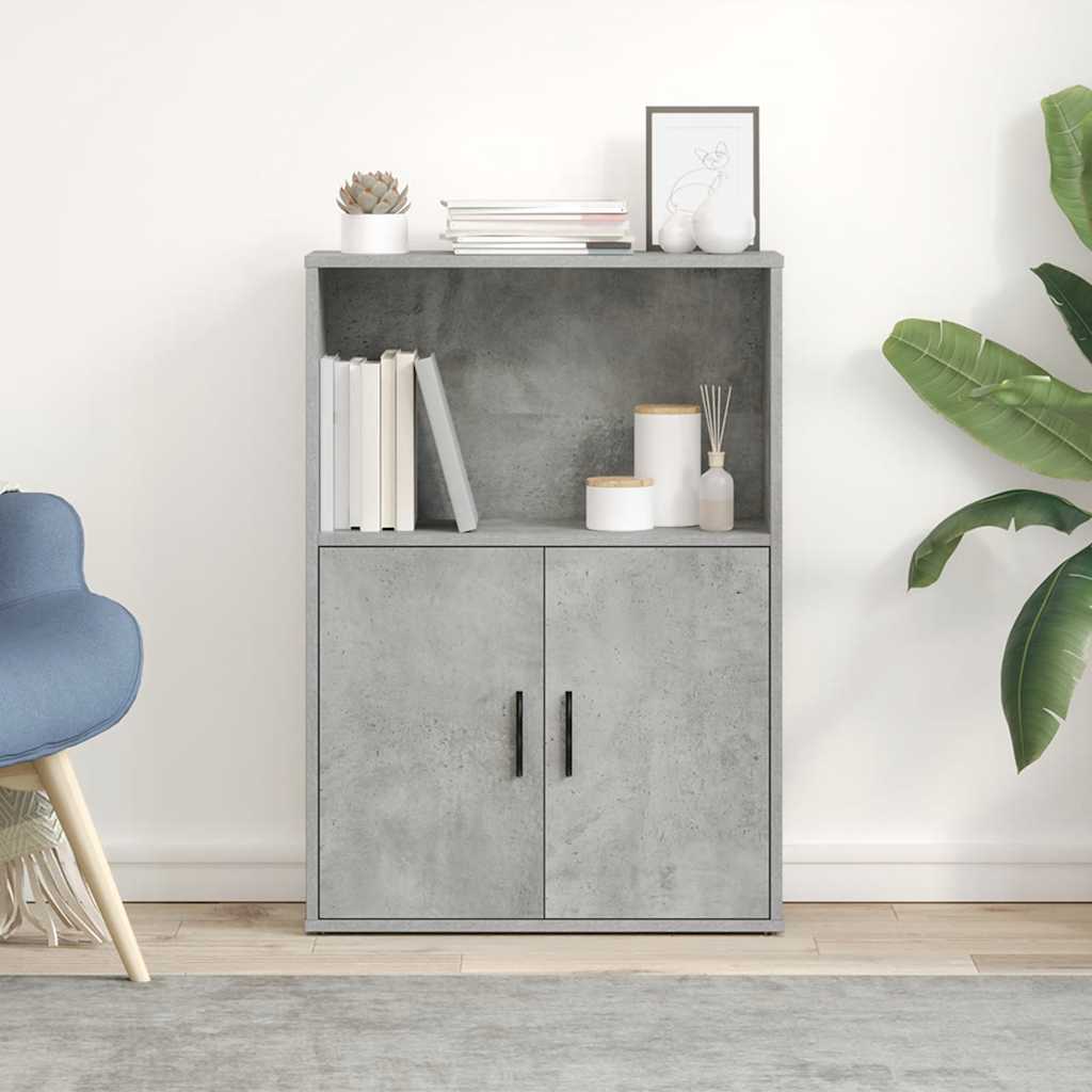 Libreria Grigio Cemento 60x24x85 cm in Legno Multistrato