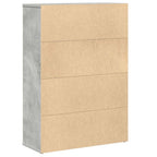 Libreria Grigio Cemento 60x24x85 cm in Legno Multistrato