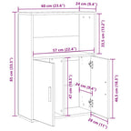 Libreria Grigio Cemento 60x24x85 cm in Legno Multistrato