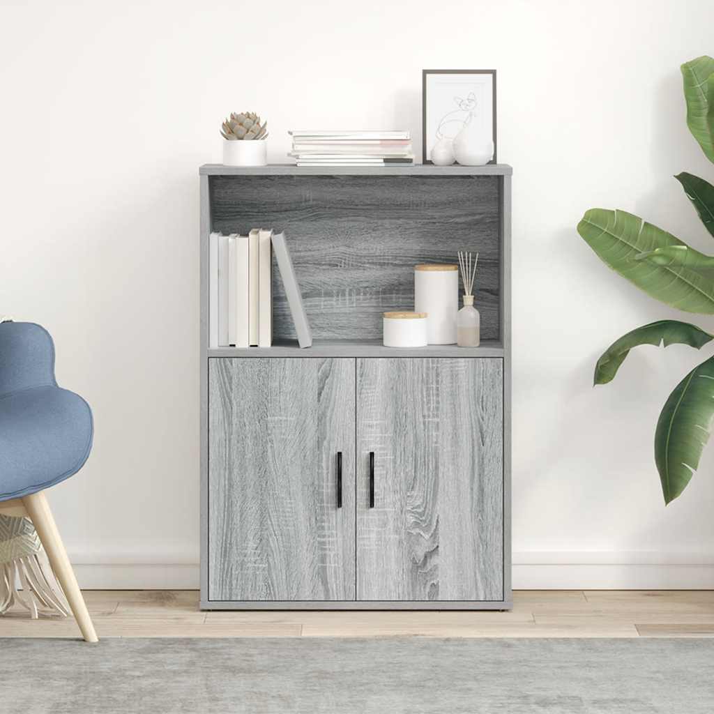 Libreria Grigio Sonoma 60x24x85 cm in Legno Multistrato