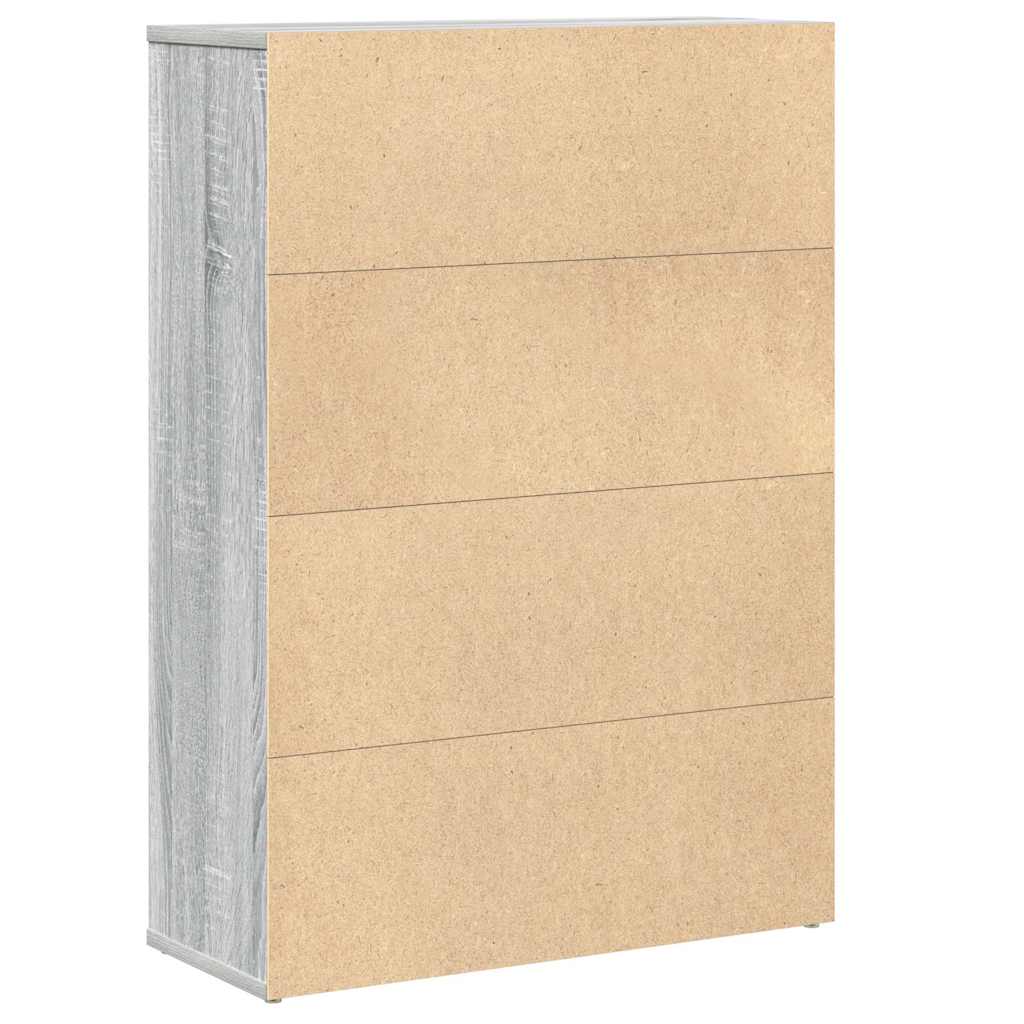 Libreria Grigio Sonoma 60x24x85 cm in Legno Multistrato