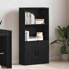 Libreria Rovere Nero 60x24x120 cm in Legno Multistrato
