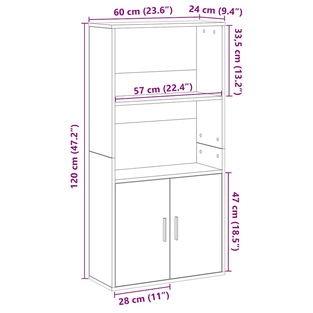 Libreria Rovere Sonoma 60x24x120 cm in Legno Multistrato