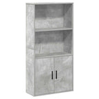 Libreria Grigio Cemento 60x24x120 cm in Legno Multistrato