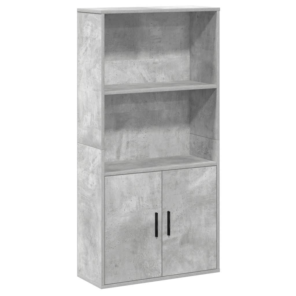 Libreria Grigio Cemento 60x24x120 cm in Legno Multistrato