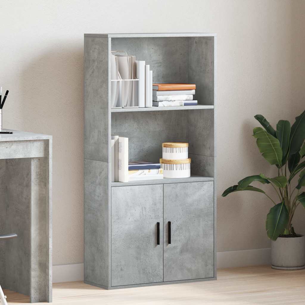 Libreria Grigio Cemento 60x24x120 cm in Legno Multistrato