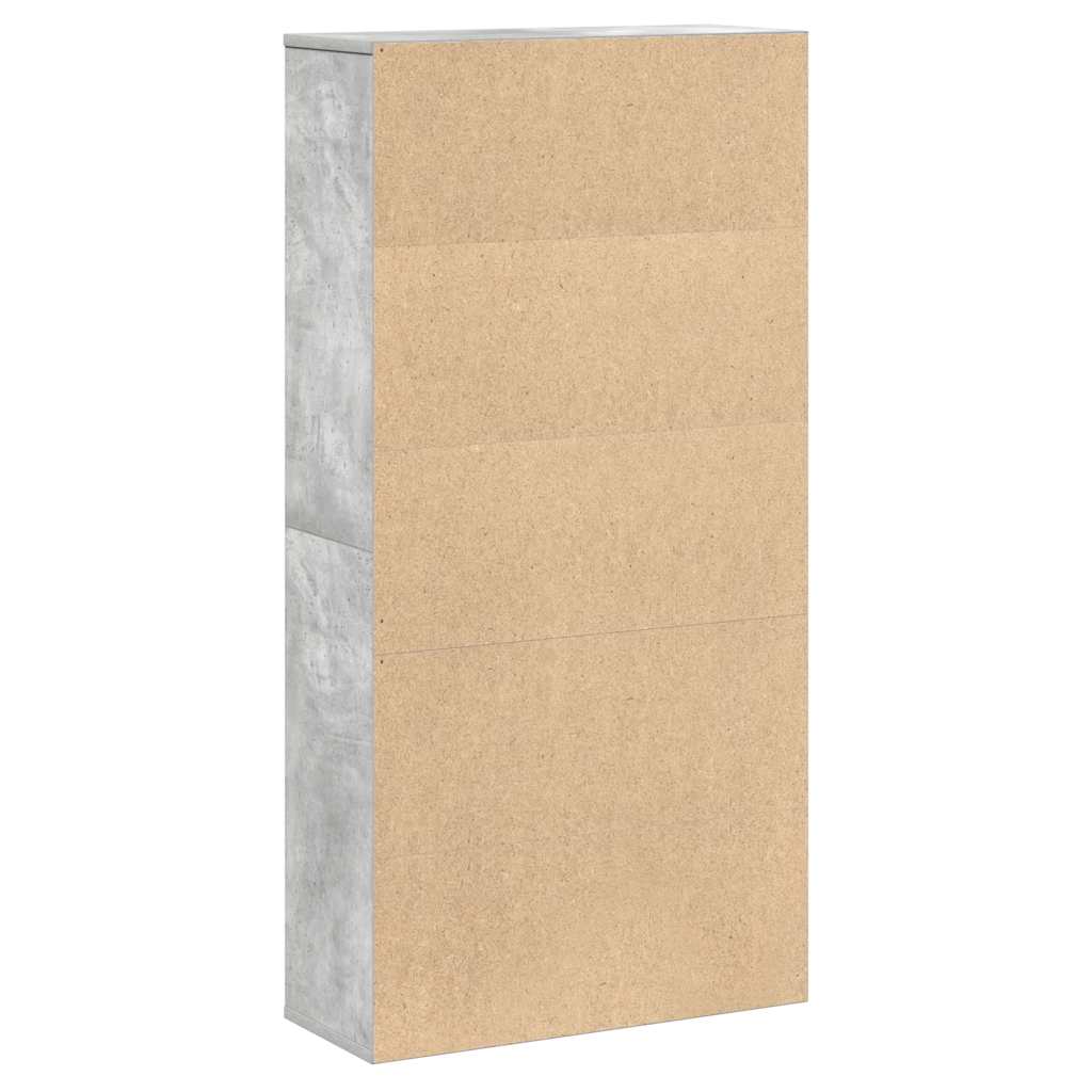 Libreria Grigio Cemento 60x24x120 cm in Legno Multistrato