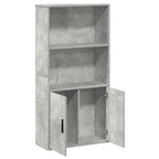 Libreria Grigio Cemento 60x24x120 cm in Legno Multistrato