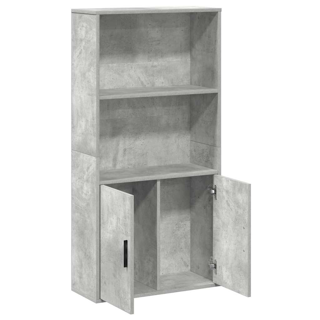 Libreria Grigio Cemento 60x24x120 cm in Legno Multistrato
