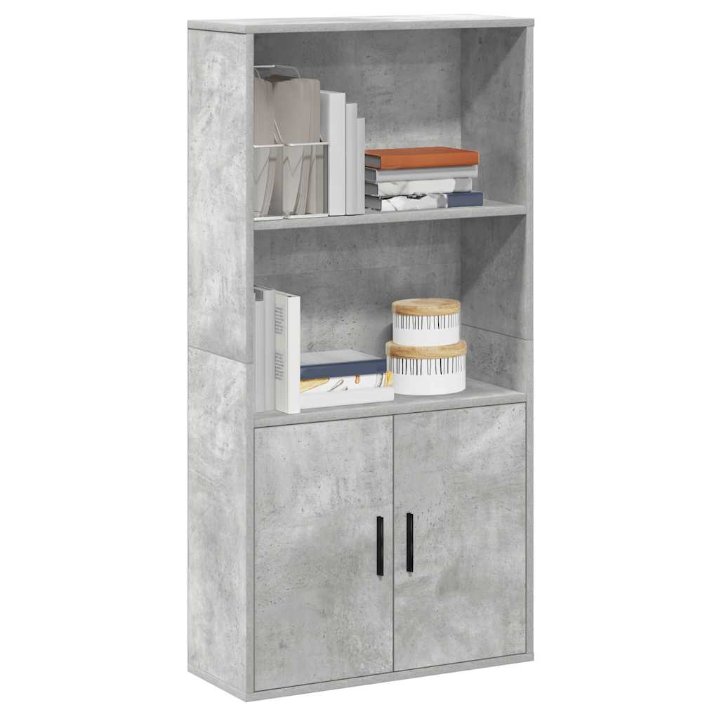 Libreria Grigio Cemento 60x24x120 cm in Legno Multistrato