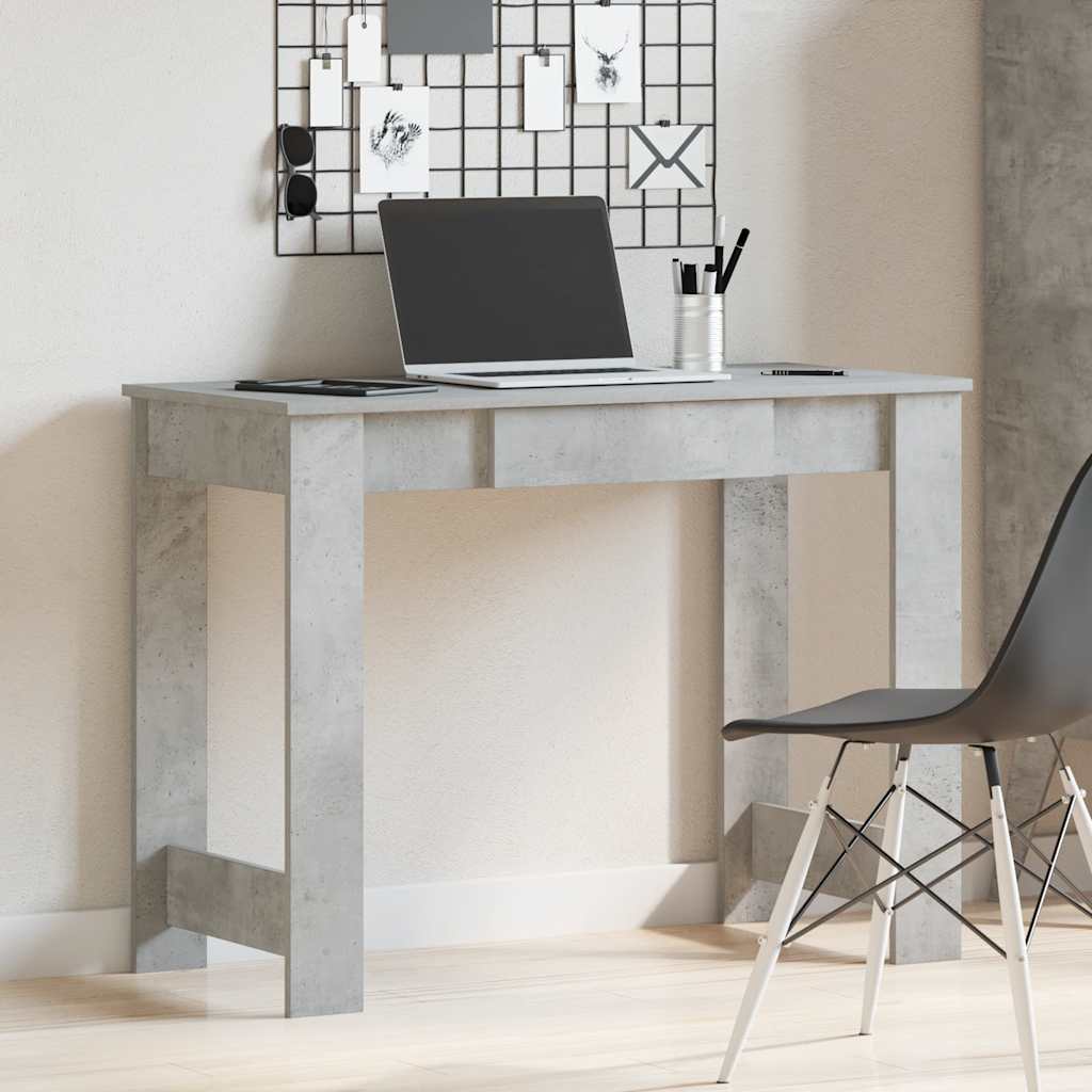 Scrivania Grigio Cemento 100x45x75 cm in Legno Multistrato