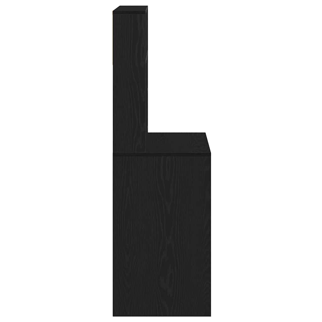 Scrivania con Mensole Nera 100x45x140 cm in Legno Multistrato