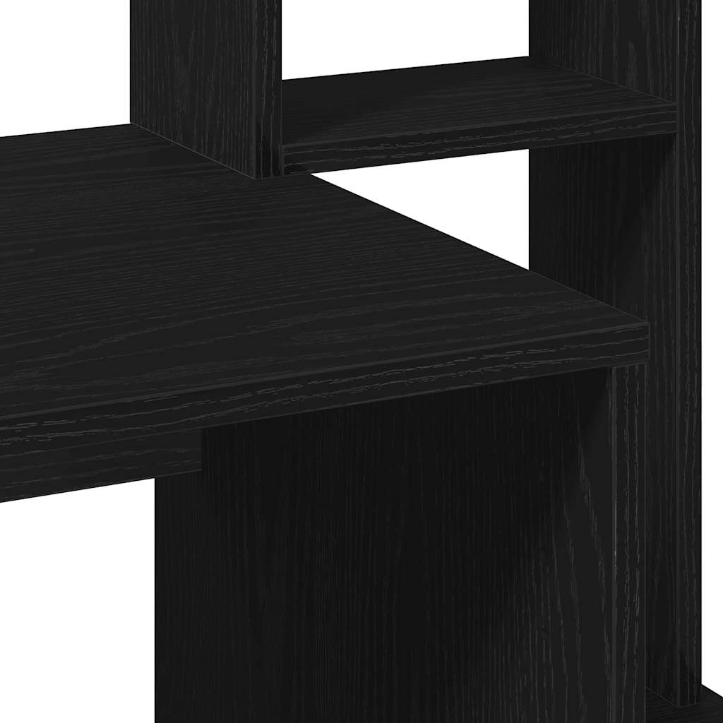 Scrivania con Mensole Nera 100x45x140 cm in Legno Multistrato