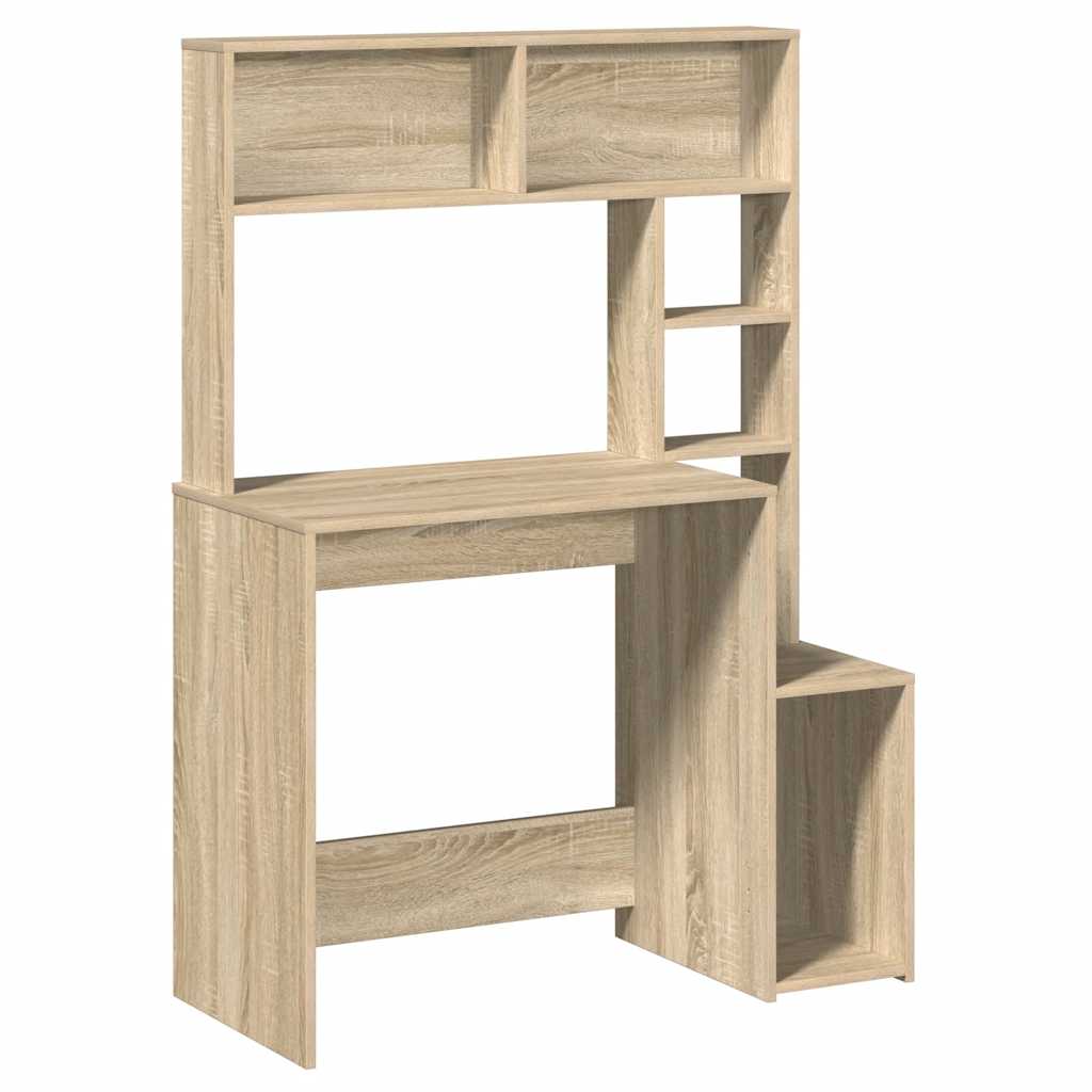 Scrivania Mensole Rovere Sonoma 100x45x140 cm Legno Multistrato