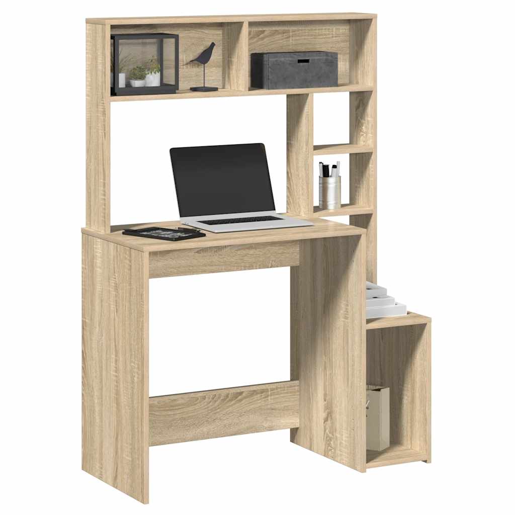 Scrivania Mensole Rovere Sonoma 100x45x140 cm Legno Multistrato