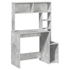 Scrivania Mensole Grigio Cemento 100x45x140cm Legno Multistrato