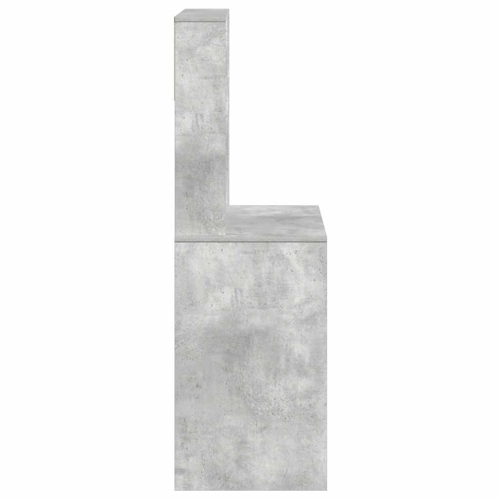 Scrivania Mensole Grigio Cemento 100x45x140cm Legno Multistrato