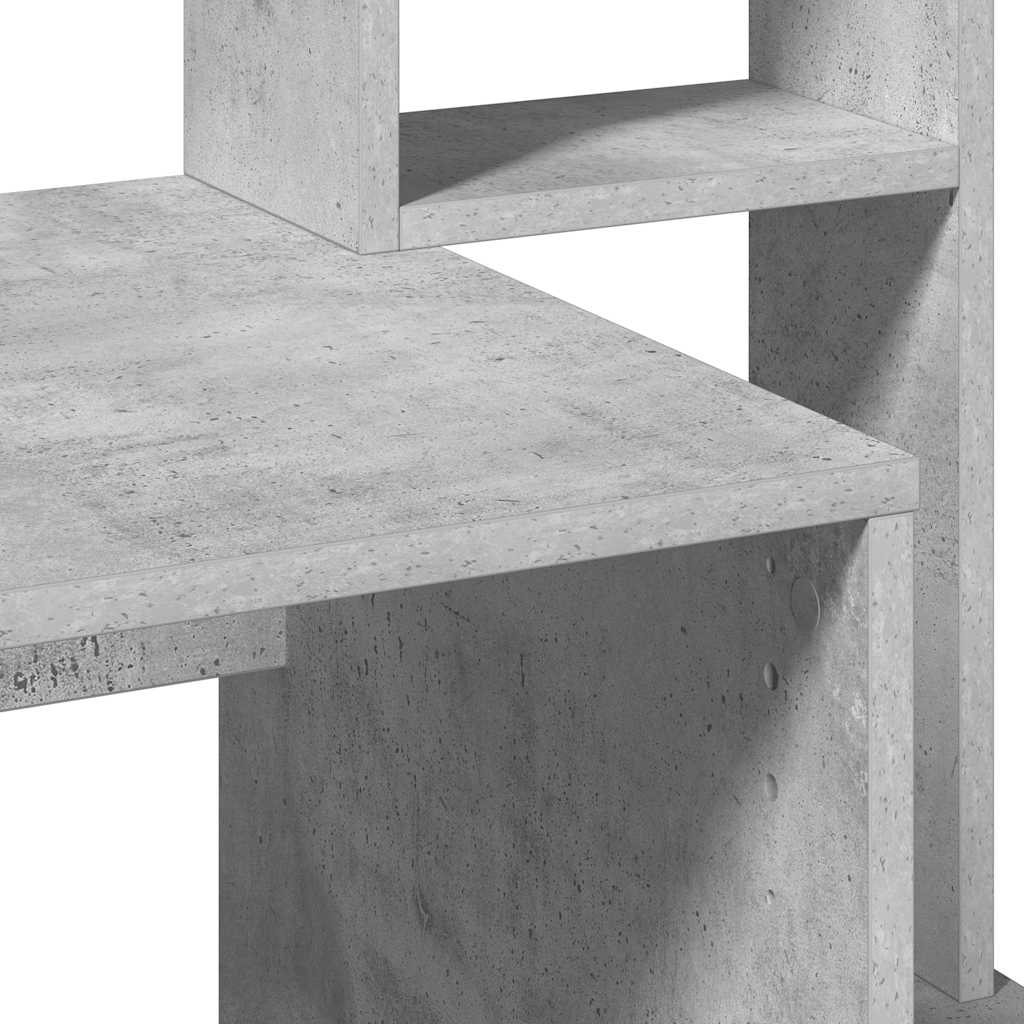 Scrivania Mensole Grigio Cemento 100x45x140cm Legno Multistrato