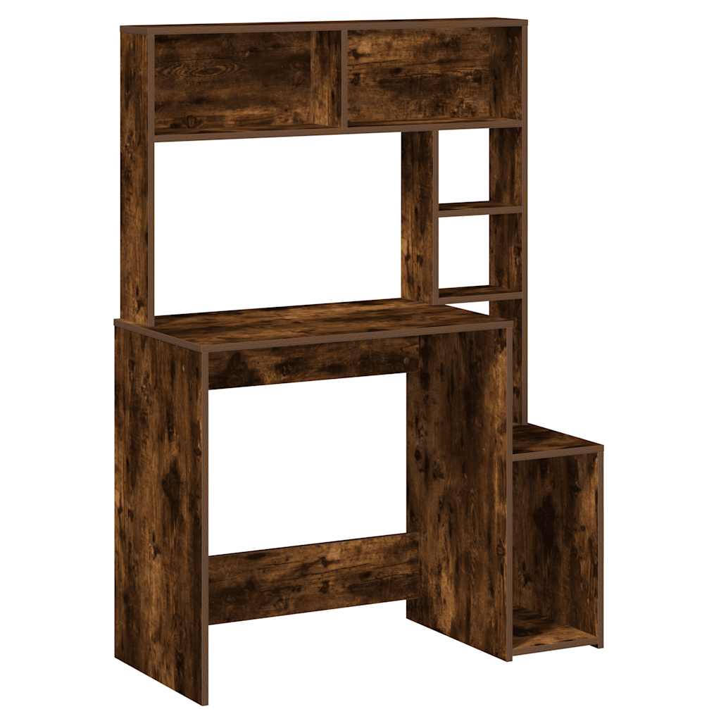 Scrivania Mensole Rovere Fumo 100x45x140 cm Legno Multistrato