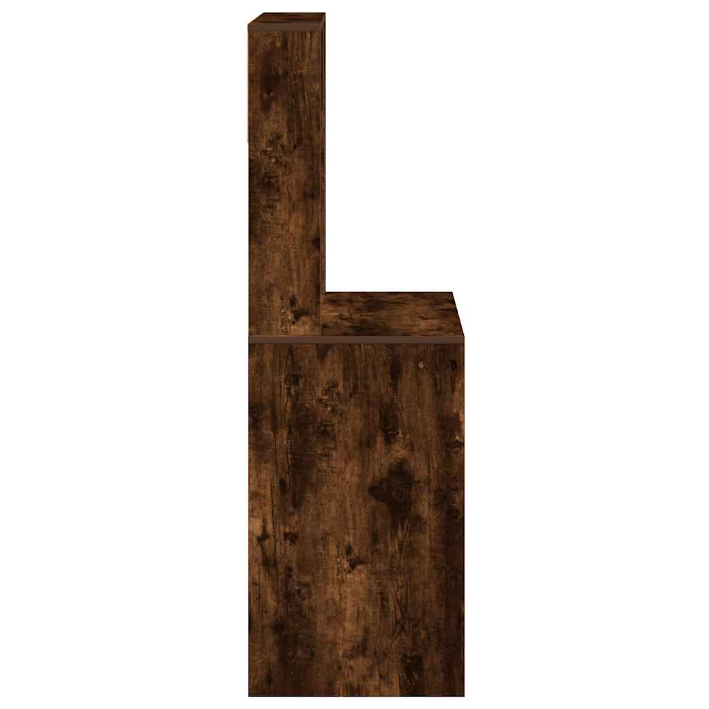 Scrivania Mensole Rovere Fumo 100x45x140 cm Legno Multistrato