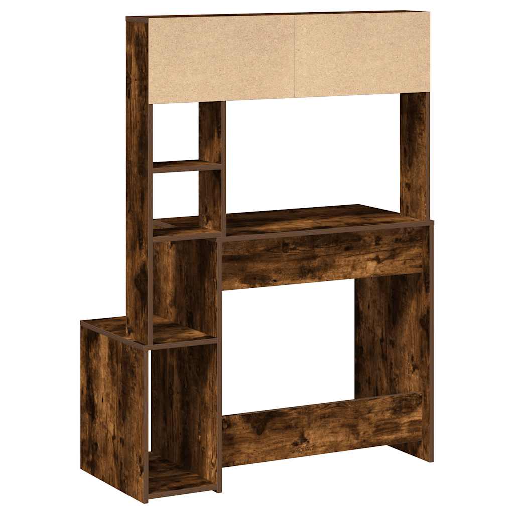 Scrivania Mensole Rovere Fumo 100x45x140 cm Legno Multistrato