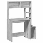 Scrivania Mensole Grigio Sonoma 100x45x140 cm Legno Multistrato