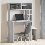 Scrivania Mensole Grigio Sonoma 100x45x140 cm Legno Multistrato
