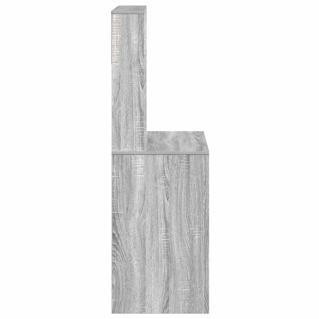 Scrivania Mensole Grigio Sonoma 100x45x140 cm Legno Multistrato